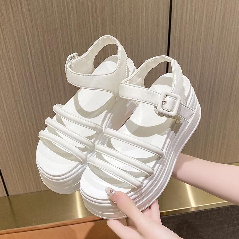 Heel 8cm Sandals Women Shoes Beach Shoes Hook Loop Women New Fashion Summer Shoes Slides Platform Wedges Sandals Sandalias Mujer