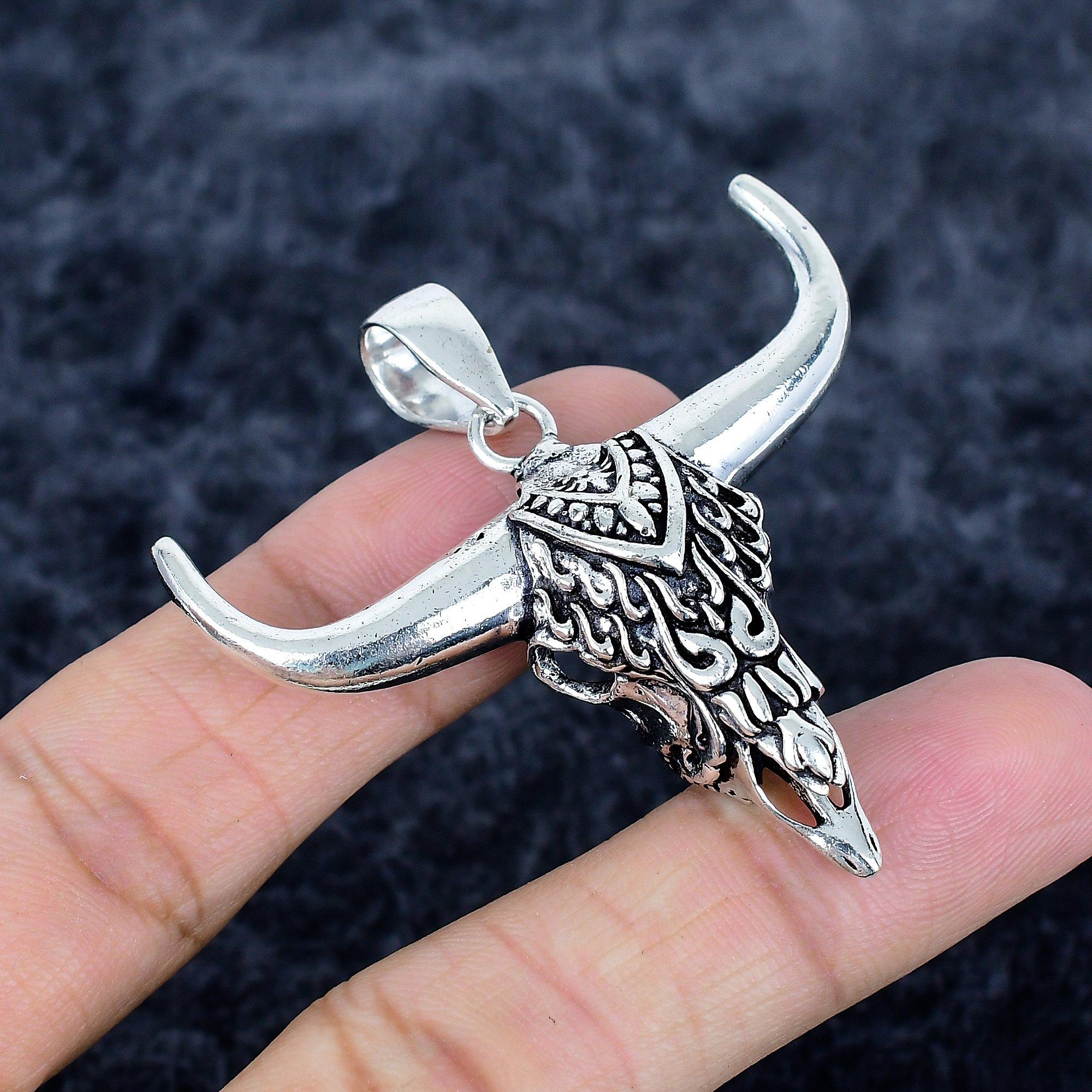 

Bull Look Gemstone Handmade 925 Sterling Silver Jewelry Pendant 2.09 MM-3395