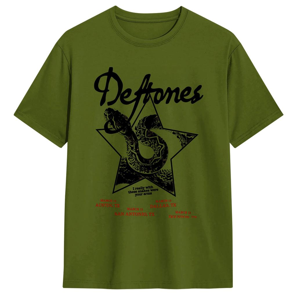 Deftones Snake TShirts Men Novelty 100 Cotton Tee Shirt O Neck Short Sleeve T Shirt Plus Size Clothes