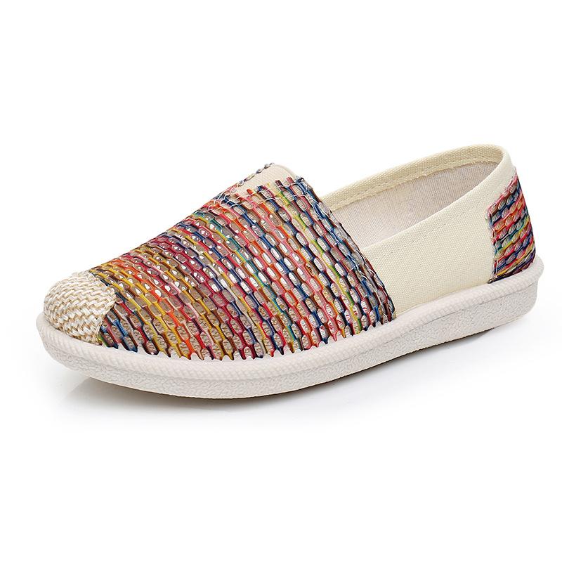 Женские туфли на плоской подошве вулканизированная обувь женская повседневная обувь с сеткой лето 2024 туфли без шнуровки женские модные лоферы Zapatos De Mujer 35 1653₽