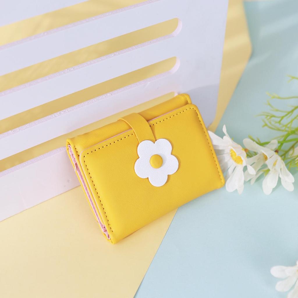 2025 Ladies' Cute Flower Tri-fold Wallet - Korean Style Card Holder
