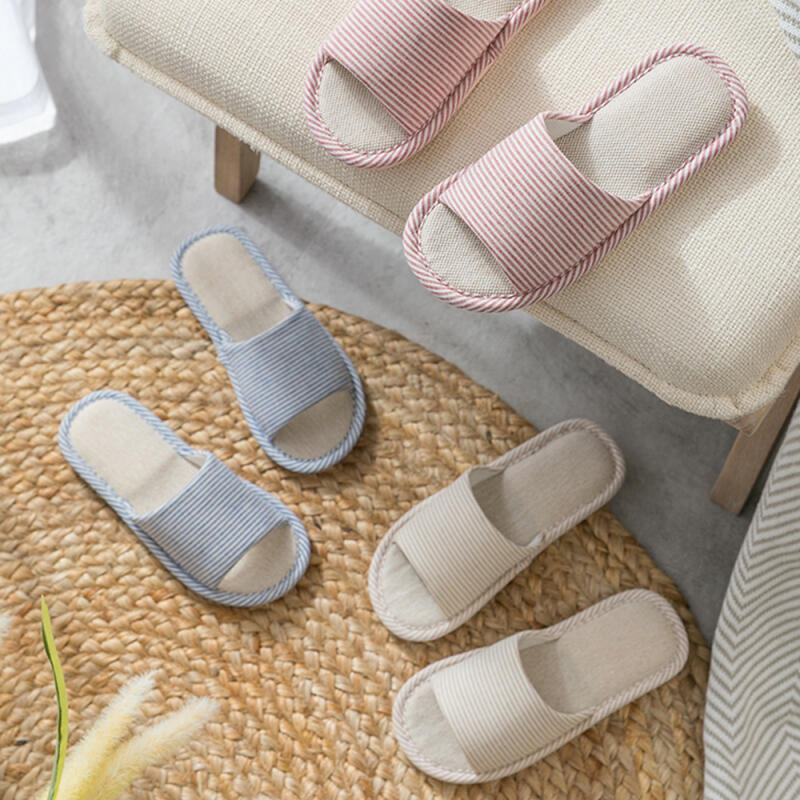 Classic Striped Room Slippers Indoor Shoes male