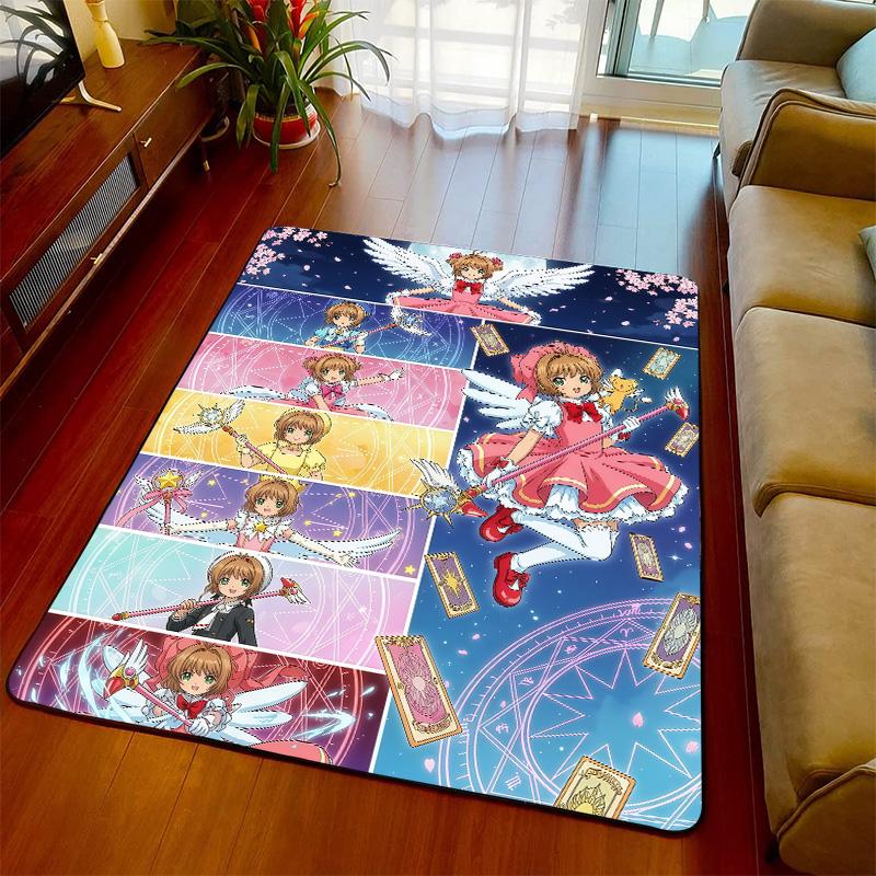 Cardcaptor Sakura Decorative Carpet Rug Anime Floor Mat Soft Feel Non Slip Base for Bedroom Living Room -QJY
