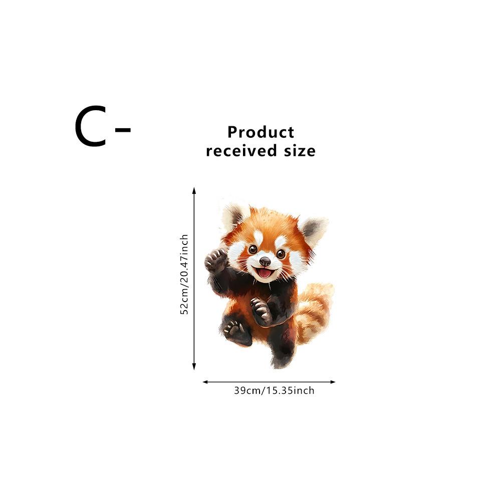 Static Cling Funny Animal Window Stickers Removable Transparent for Office Shop Glass Decor