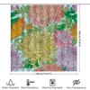 Floral Shower Curtain Bath Mat Decor With Chrysanthemum Design, Pink Yellow Green White Purple Colors, Waterproof Fabric For Bat