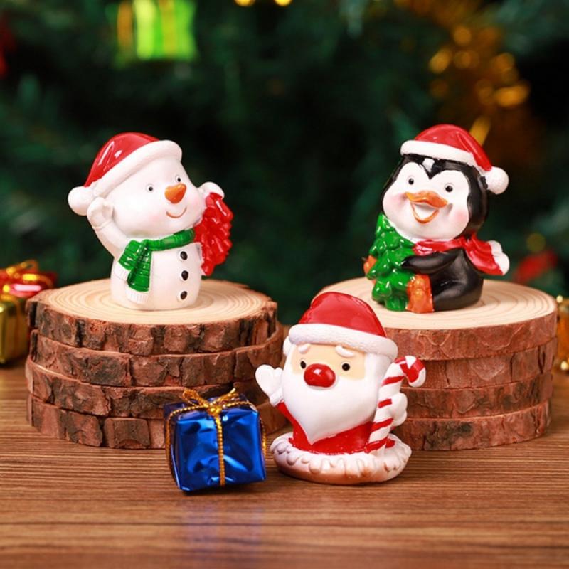 1pcMini Santa Claus Resin Ornaments Cute Christmas Tree Party Table Desktop Decoration Ornaments Gift