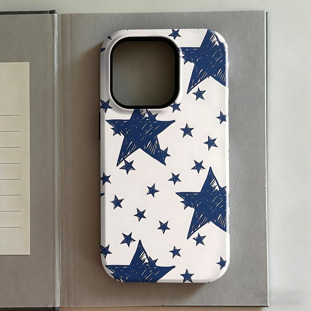 Clmj Y2k Stars Phone Case for iPhone 17 16e 16 15 14 13 12 11 X XS XR XSMAX 7 8 Air Pro Max Plus Luxury Double-layer Back Cover