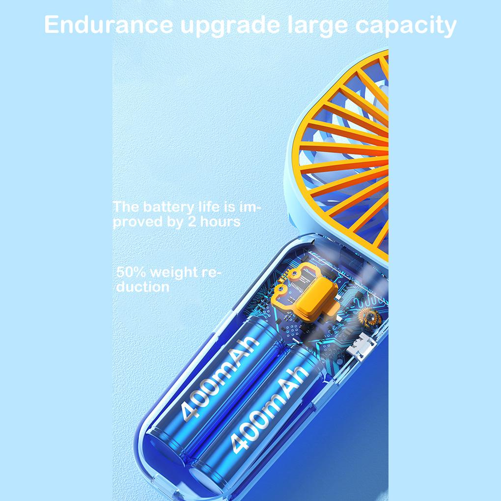 Mini Handheld Fan Usb Rechargeable Air Cooling Outdoor Long Battery Tabletop Gift for Travel Shopping Car Office
