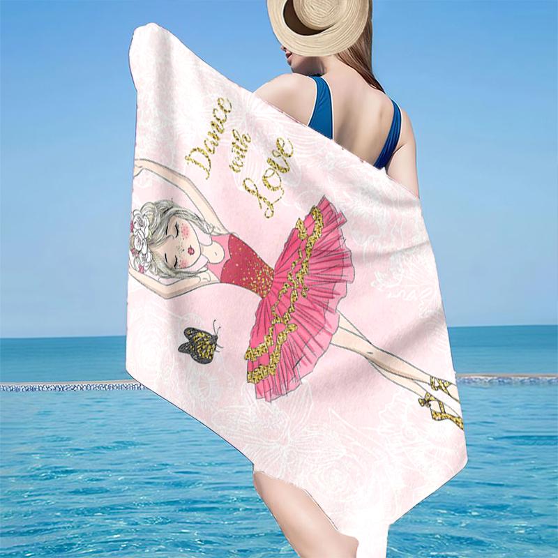 

Ballerina And Swan Dance Beach Towel, Super Soft Microfiber, Gift for Her/Him, Birthday, for Pool, Beach, Travel, Home Decor Fan gifts 70cmx140cm(27x55inch)