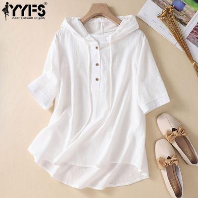 Women's Fashion Casual Summer Spring Solid Color Print 1/2 Sleeves Hooded Blouses & Shirts