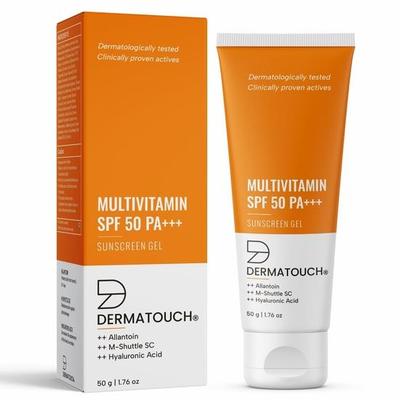 DERMATOUCH Multivitamin Spf 50 Pa+++ Sunscreen Gel For All Skin Types | Uva-Uvb Protection |Zero White Cast | Unisex | 50G