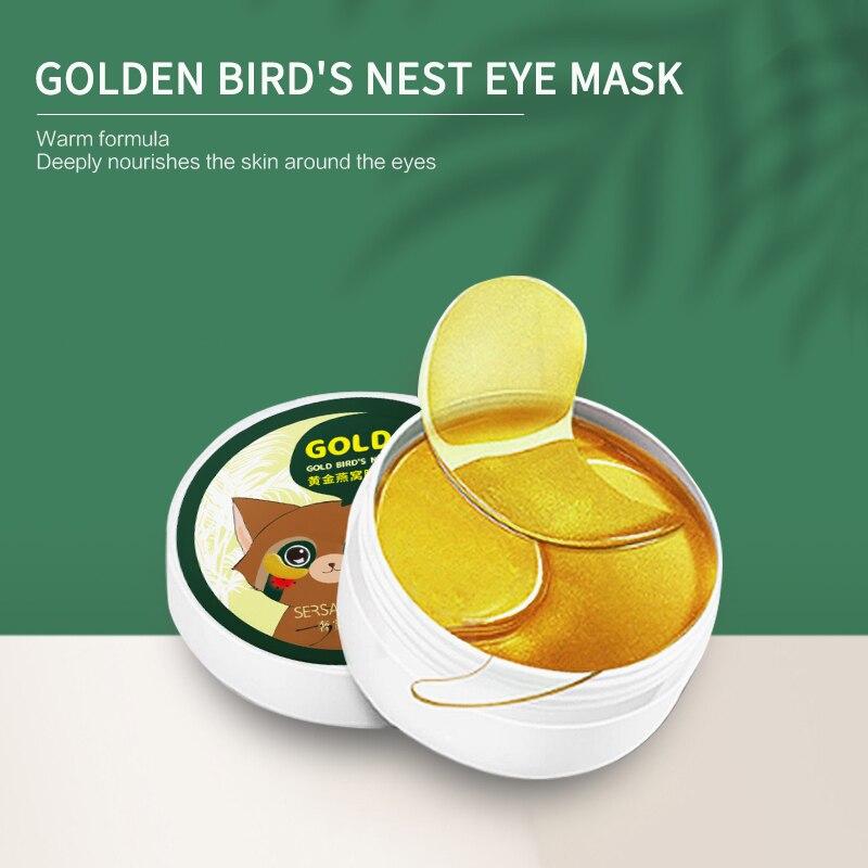 Gold Feuchtigkeitsspendende Augenmaske Patch 60 Stück = 30 Paar Kristallkollagen Anti-Falten Anti-Aging Entfernen Sie Augenringe Augen-Hautpflegemaske