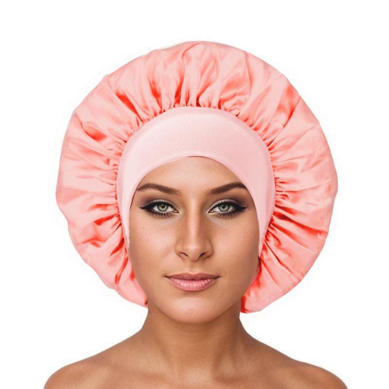 Leopard Print Satin Sleep Cap for Hair Care