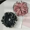 2024 Süßes Temperament Mode Übertriebenes Haarband Haaraccessoires Retro Falten Chiffon Scrunchies für Frauen Mädchen Haarnadel