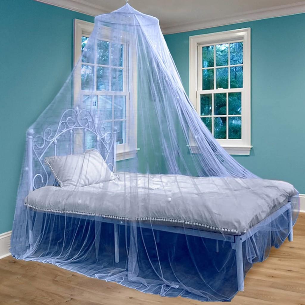 Glow in The Dark Star Bed Canopy Mosquito Net for Double Bed Princess Dome Tent Girls Room Decor Ceiling Hanging Fly Screen