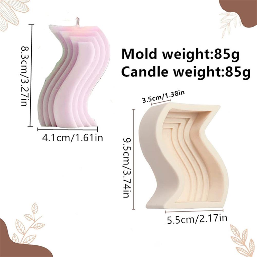 

S Shaped Lrregular Stripe Twisted Silicone Candle Mold DIY Decorative Squiggle Wavy Lin Bendy Silicone Candle Mould Soap Mold