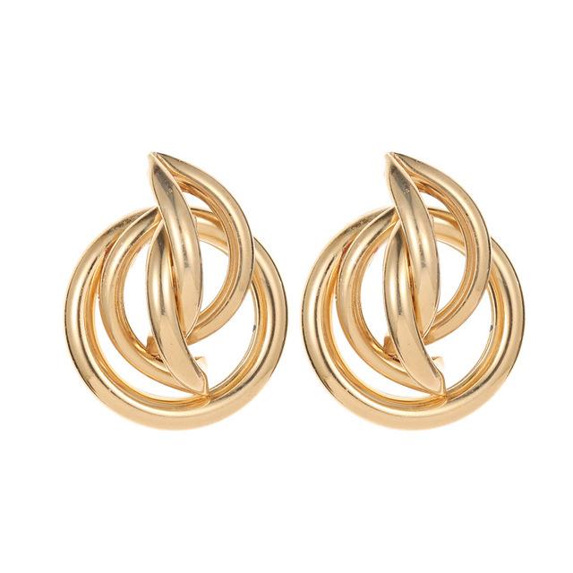 Modyle Vintage Large Earrings for Women Statement Earrings Geometric Gold Color Metal Drop Earrings Trend Fashion Jewelry