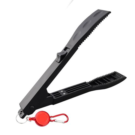 Fish Gripper with Anti-lost Rope Anti-slip Handle Lightweight Portable Fish Grabber Handheld Fish Control Clamp Pliers Tong Fishing Accessories
