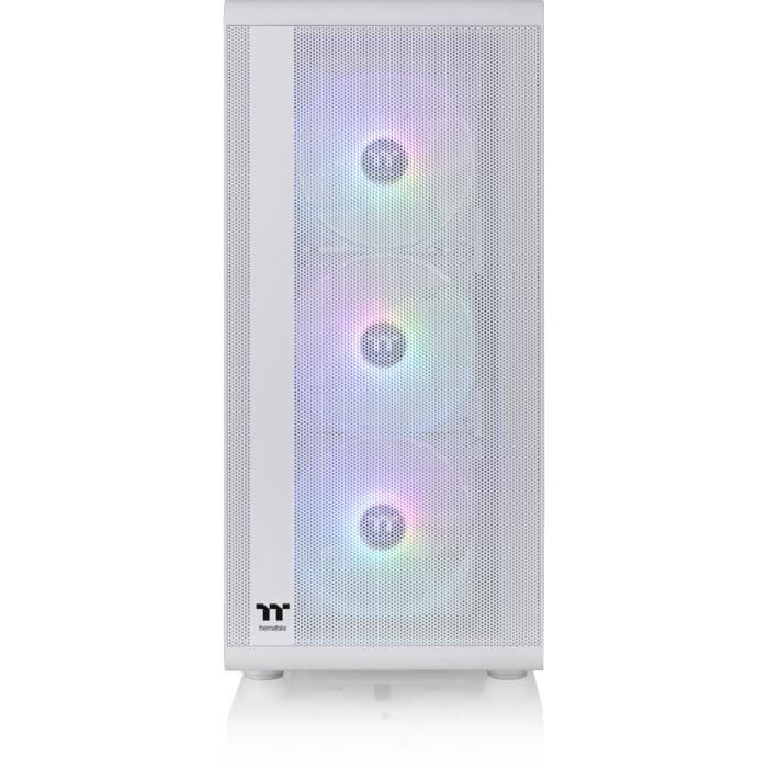 Boîtier PC Moyen Tour sans alim - THERMALTAKE S200 TG ARGB (Blanc) - ATX/Micro ATX - 3x120mm A-RGB - USB 3.0/2.0 - Verre trempé
