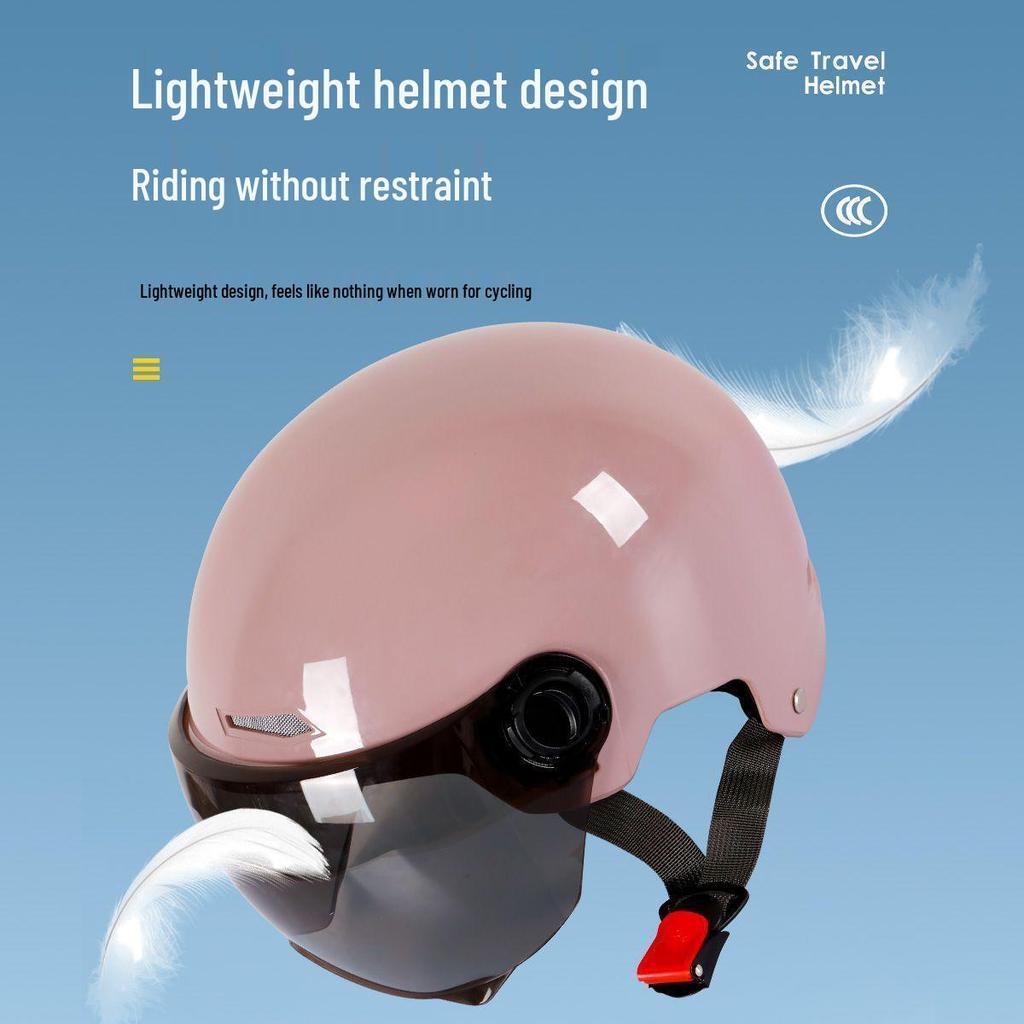 Certified Unisex Electric Vehicle Helmet, All-Season Battery Motorcycle Cap, Summer Half Helmet