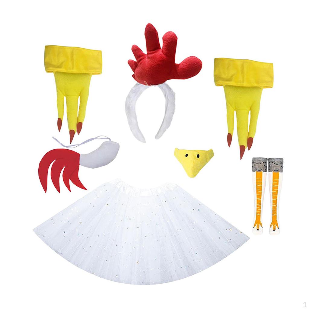 Chicken Costume Kit Accents Novelty Outfit for Thanksgiving Party Pretend Events