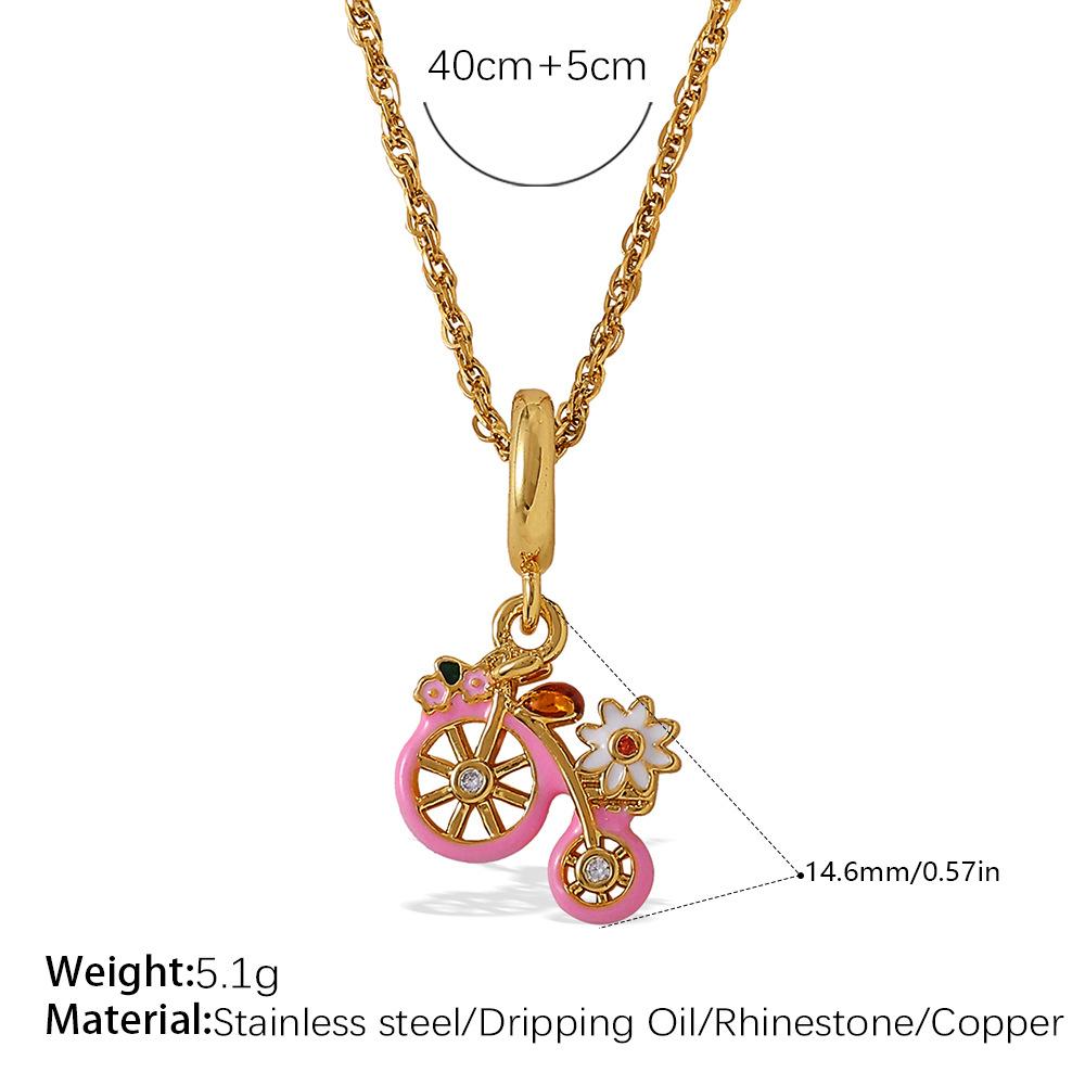 Retro Style Dripping Oil DIY Girl Fox Pendant Necklace Cute Versatile Heavy Industry Design Jewelry Woman
