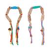 Cat Toys Cotton Rope with Natural Wood Polygon Segments Interactive Toy Chew Resistant Teeth Cleaning Toy