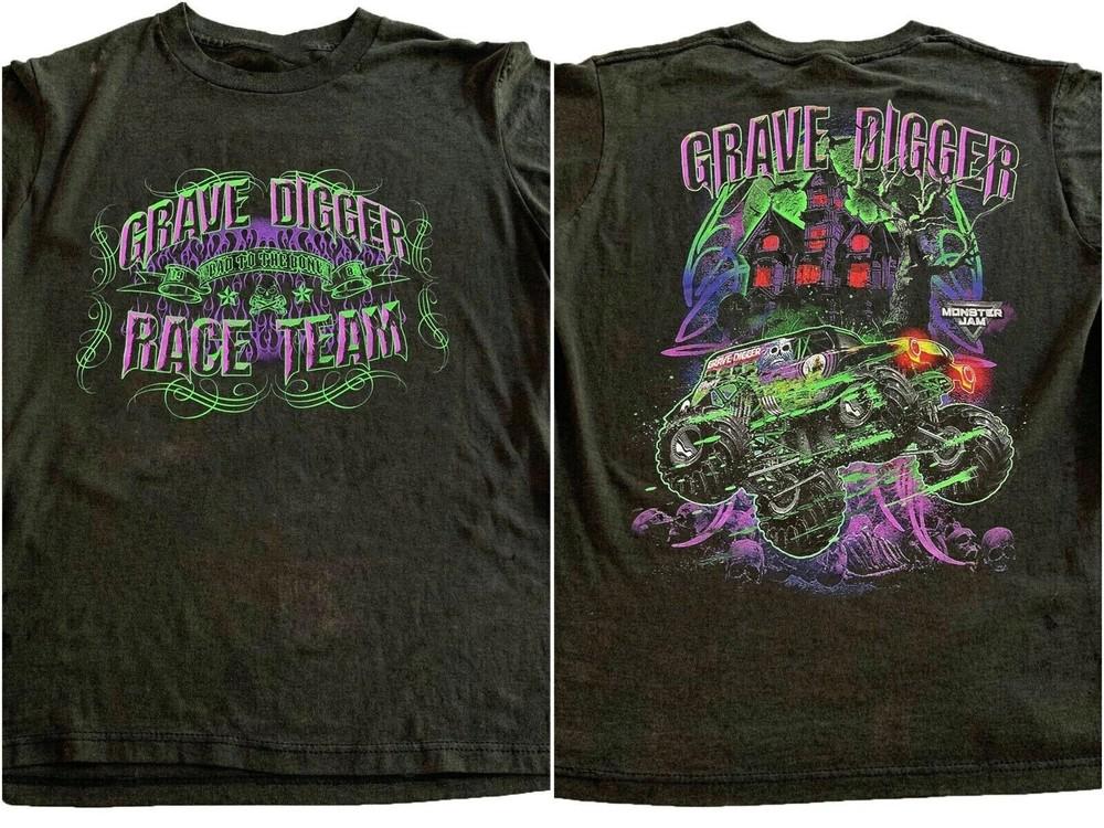 1988 Grave Digger Race Team Monster Truck Shirt 2 Side Black Unisex T shirt Unisex T-Shirt S