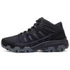Outdoor Bequeme Atmungsaktive Stützende Rückfedernde Mittelhohe Wanderschuhe Herren Wanderschuhe Schwarz Grau 237612-BKCC