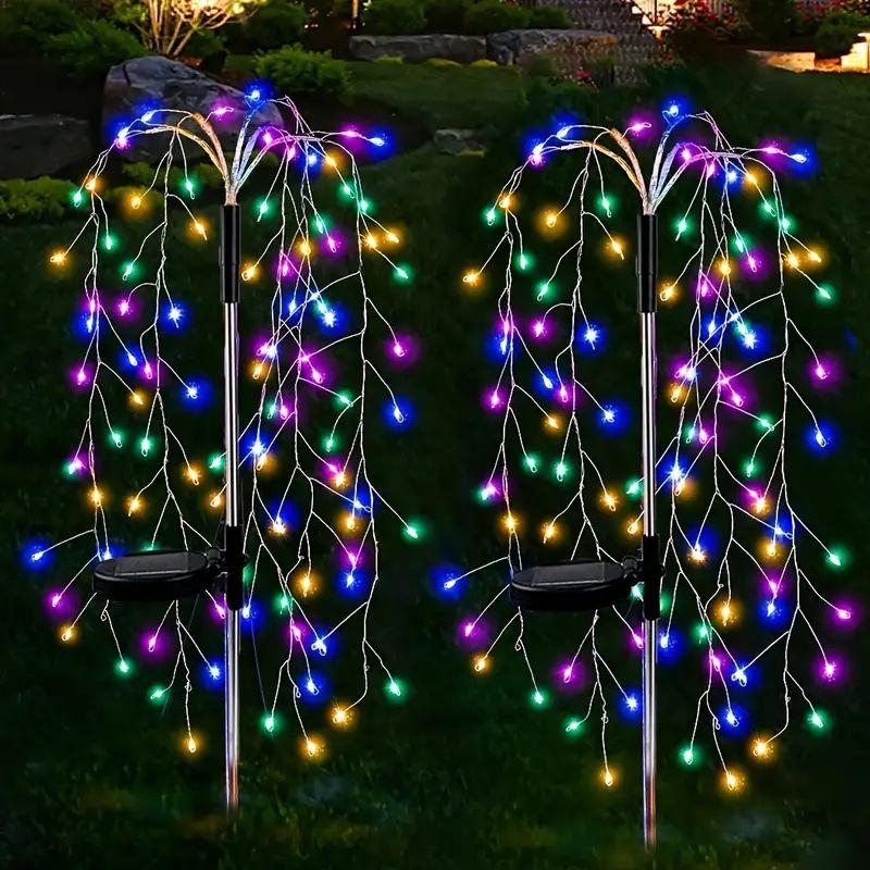 

100LED Ground Insert Solar Fireworks Light Yard Garden Lawn Decor Simulation Fireworks Light Colorful Light