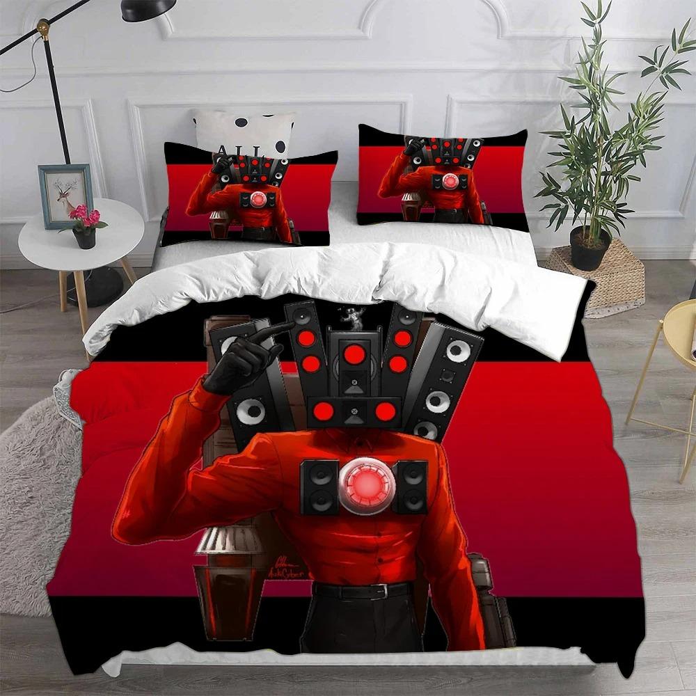 Exquisite Game Skibidi Toilet Arale Bedding Set Duvet Cover Comforter Bed Adult Youth Kids Girls Boys Birthday Gift