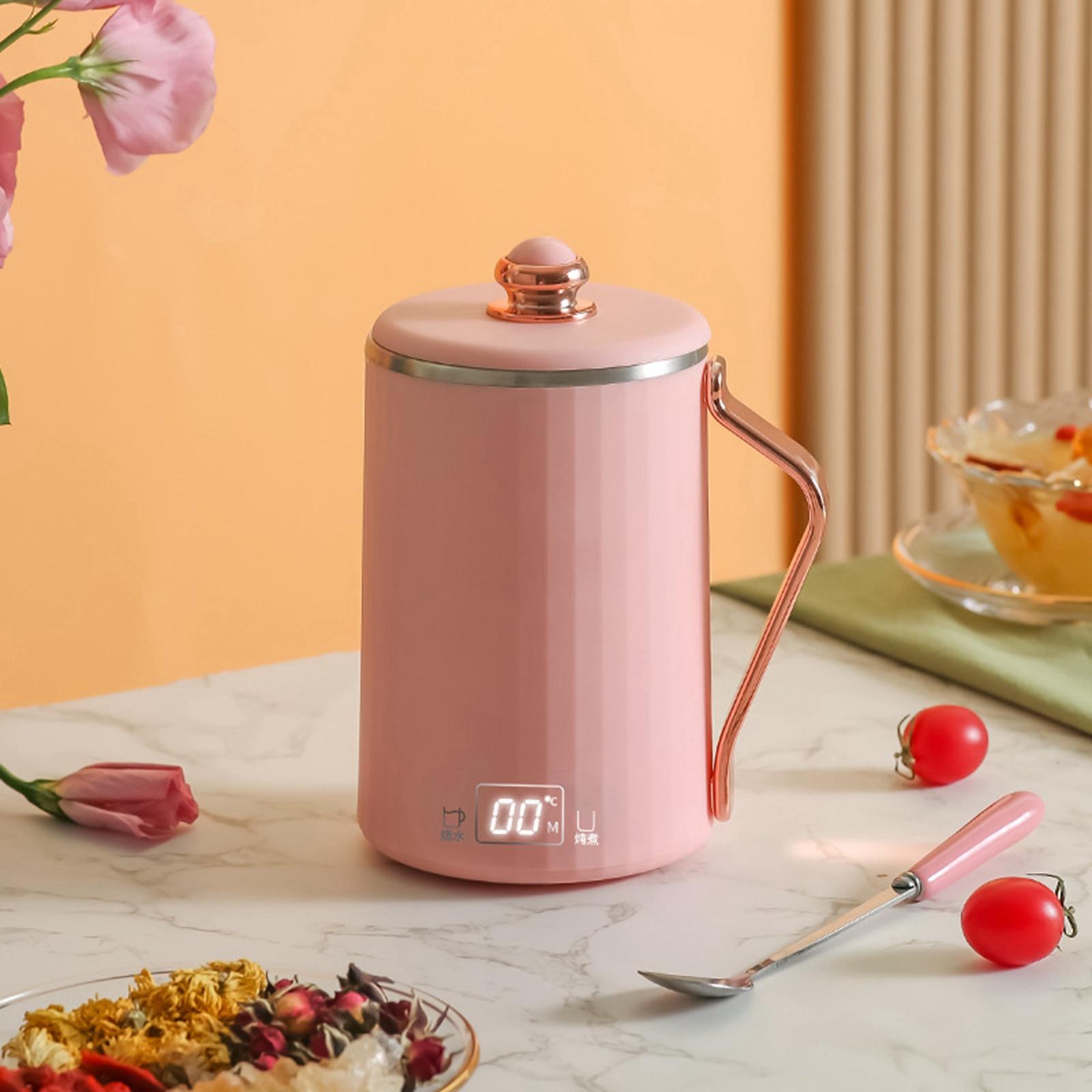 Electric Kettle Boiler Jug Teapot Heating dried Protects Automatic Shut Off Thermostat Thermal thermal Heater Cup for Traveling розовый