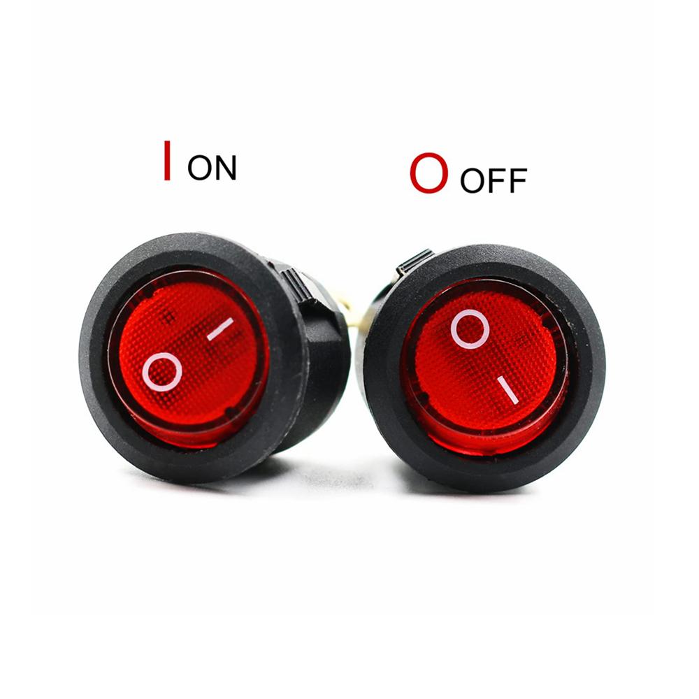 4/5/12pcs 3pin Round Switch LED Waterproof With Color Switch Rocker Switch Can Be Used For Car Motorcycle Boat Bus RV