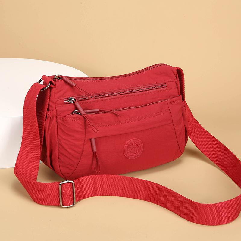 Mehrschichtige leichte Umhängetasche Damen Schultertasche Muttertasche für mittleres Alter