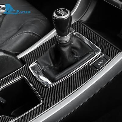 Real Soft Carbon Fiber Sticker For Honda Accord 2013 2014 2015 2016 2017 LHD Car Central Gear Shift Panel Interior Trim Cover