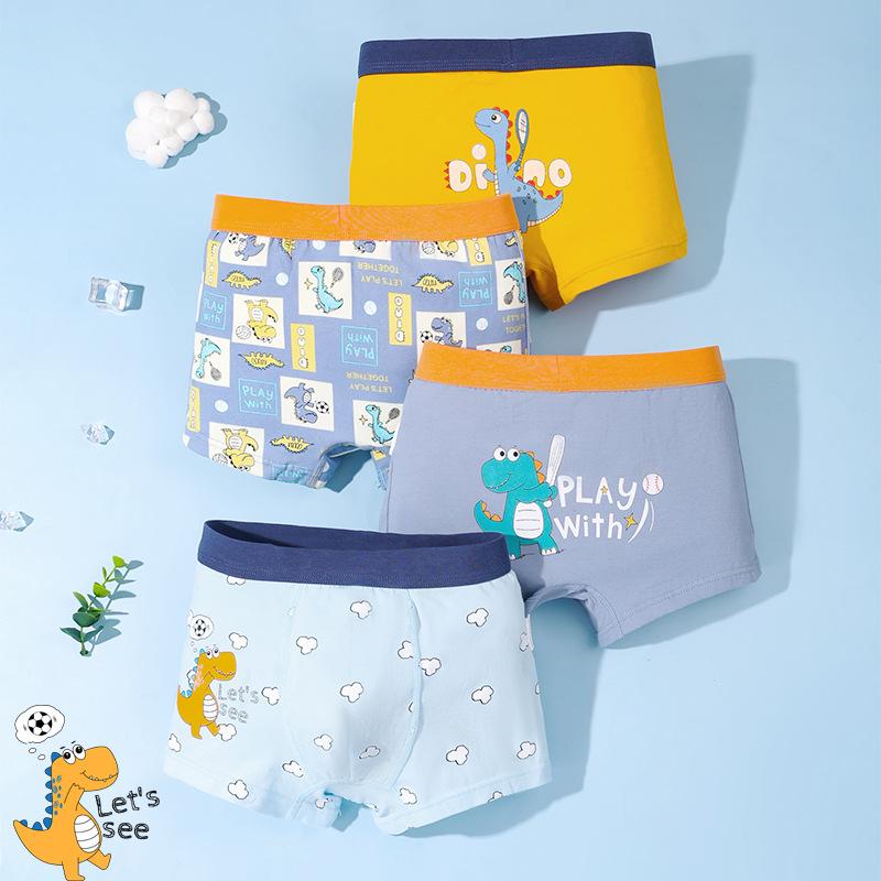 4 Pz/lotto Ragazzi Biancheria Intima di Cotone Bambini Boxer Bambino Bambini Mutandine Slip per Ragazzo Adolescente Mutande 2-12 Anni