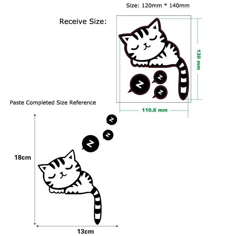 10PCS Cartoon Removable Cute Lovely Black Cat Sleep Socket Switch Wall Sticker Vinyl Decal Home Decor Decal Stickers on The Wall. Black