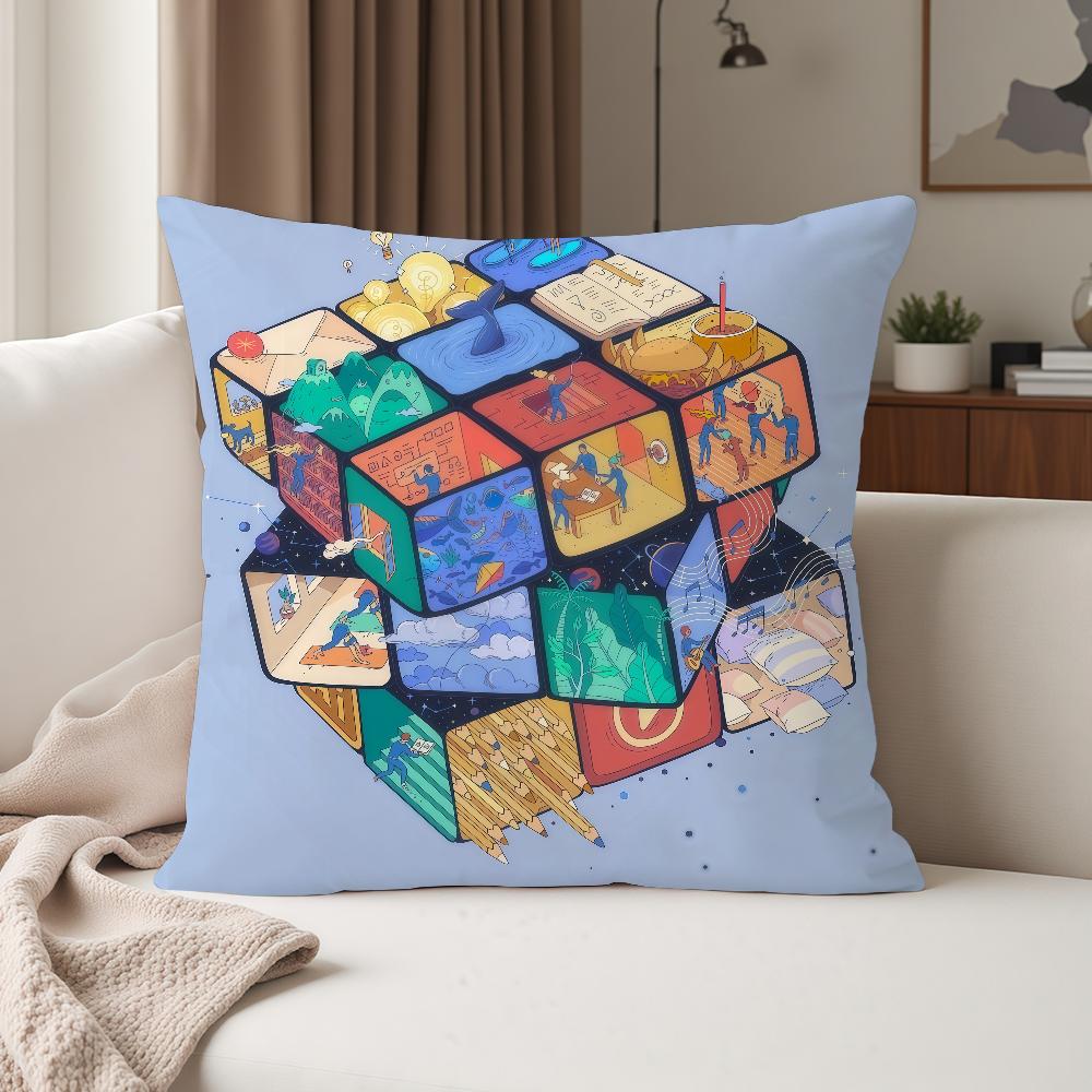 Game RRubik CCube Pillow Case Suitable For Bedrooms Living Rooms Cars Home Decoration