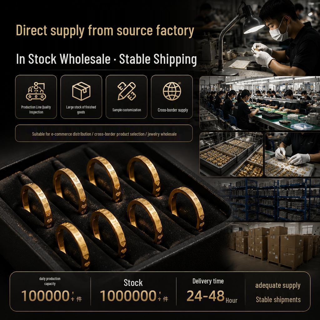 Elegant Full Circle Heart Ring: Fade-Resistant Gold Vacuum-Plated Titanium Steel, Korean Style Couple Ring, Women's Jewelry.