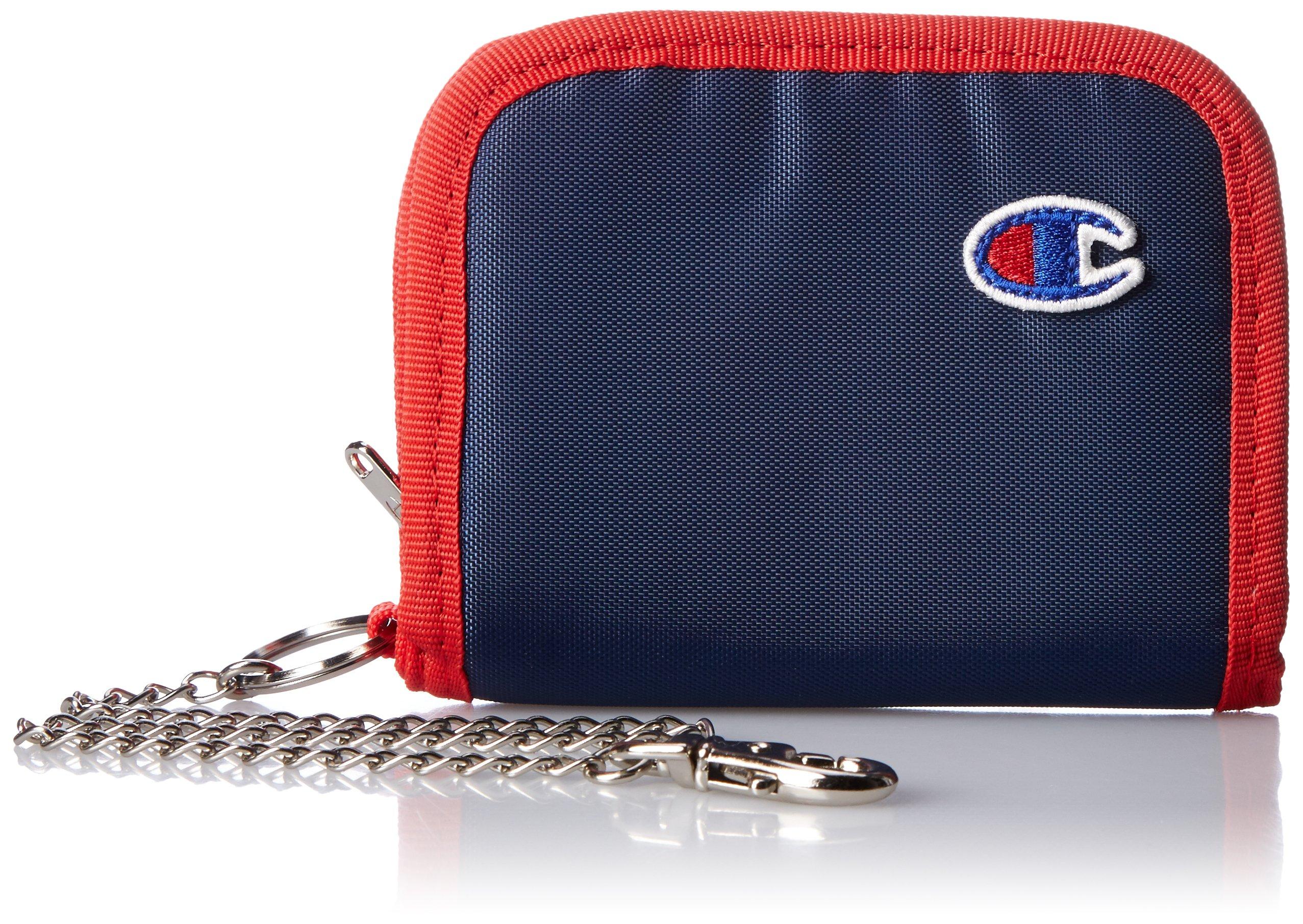 

монета с темно-синим [Champion] кошельком, кошелек, Земля, цепочка,