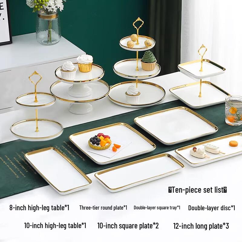 Nordic Ceramic Dessert Display Stand & Tray Set
