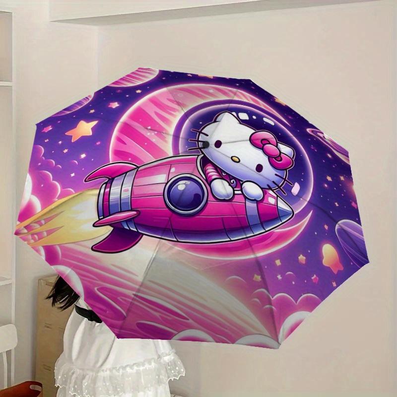 1pc Hello Kitty Space Adventure Umbrella with Plastic Handle,Suitable for All Seasons Home Travel Outdoor UmbrellaSanlio602