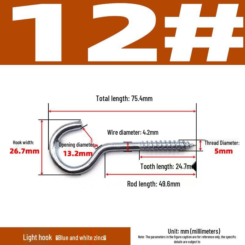 Sheep Eye Nail Hook with Ring, Self-Tapping Wood Screw, 9-Shaped Question Mark Lamp Hook for Windows.