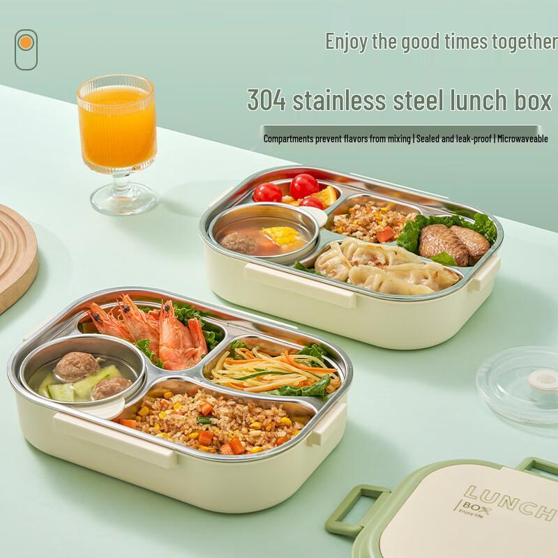 Mikrowellengeeignete geteilte Edelstahl-Lunchbox