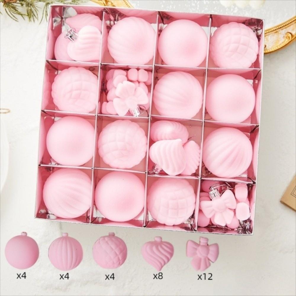 

32 шт./набор Рождественские шары Рождественская елка Подвеска 6 см Рождественское украшение Набор рождественских шаров розовый