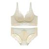 Less sexy lace, no steel rim, small breasts show big upper support, gather anti-sagging bra set