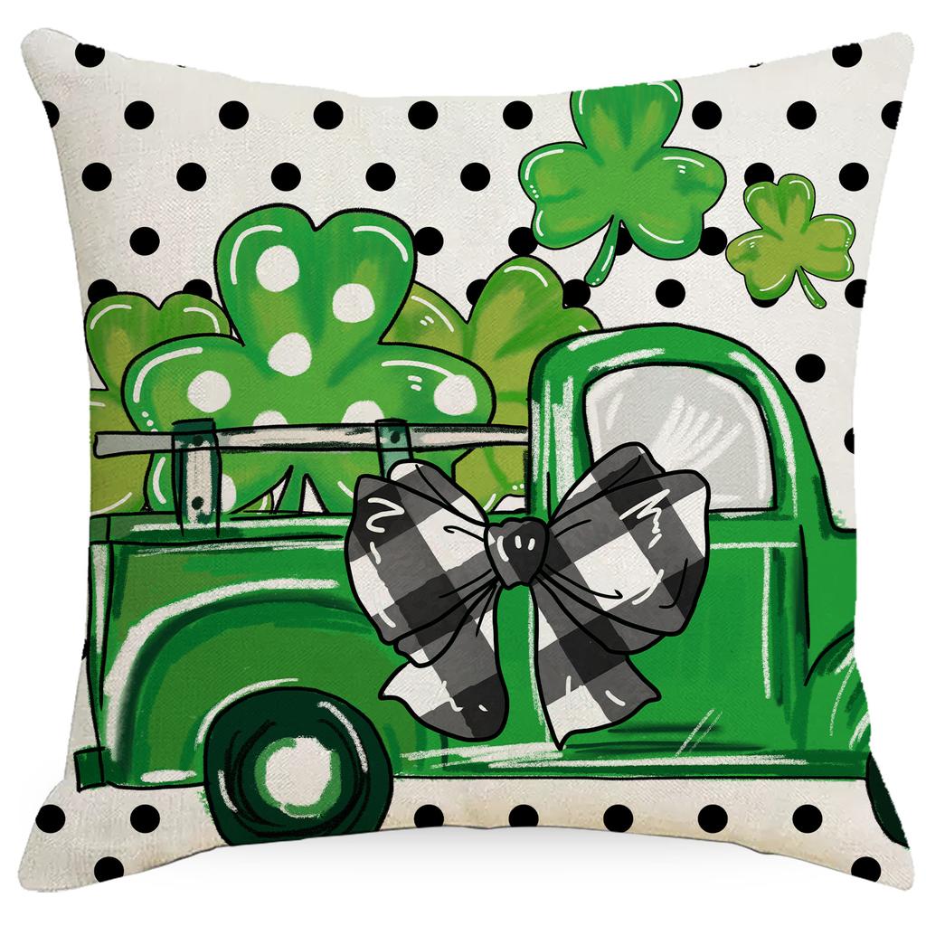 St. Patrick's Day Pillow Case Car Sofa Bedside Linen Printed Pillow Cushion Cover