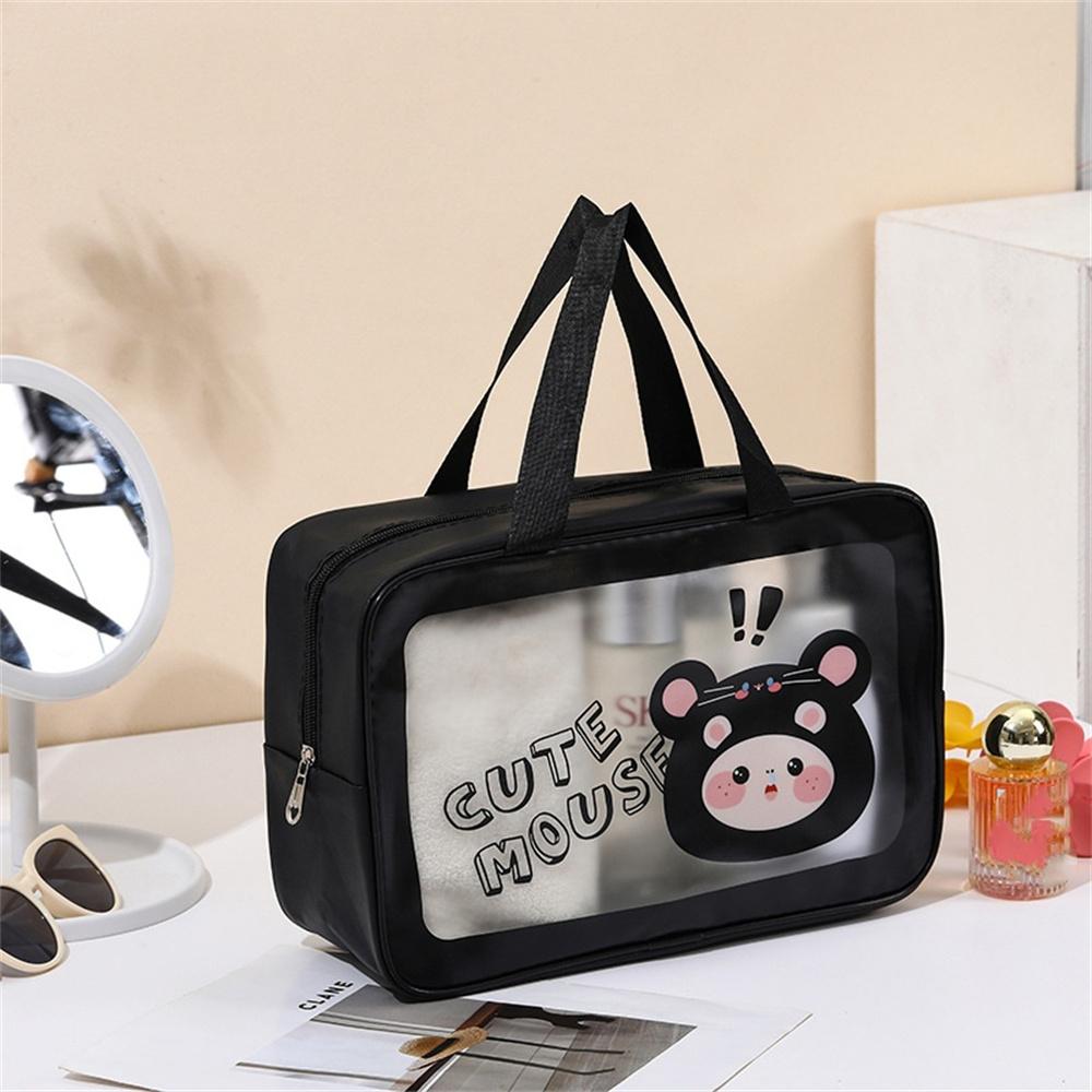 Travel PVC Transparent Makeup Bag Toiletry Storage Bag Swimming Beach Large Capacity Wash Bag Waterproof Portable Cosmetic Pouch