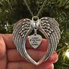1pc Zinc Alloy Angel Wings "A Piece Of My Heart Is In Heaven" Pendant DIY Necklace Keychain Jewelry Accessories