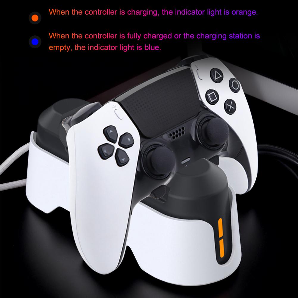 Töltőállomás LED-es kijelzővel Vezérlőtöltő állomás Töltő bölcső dokkoló PlayStation 5 joystick gamepadokhoz